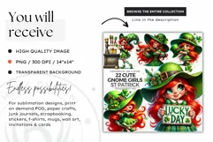 St Patrick clipart, Gnome clipart, Girl Watercolor Clipart Product Image 2
