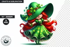 St Patrick clipart, Gnome girl clipart, Beer clipart Product Image 1