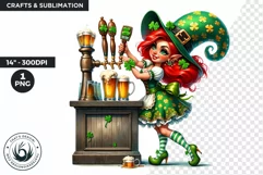 St Patrick clipart, Gnome girl clipart, beer clipart Product Image 1