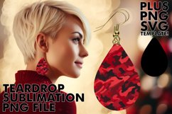 Glittering Crimson Teardrop Earrings PNG Product Image 1