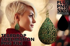 Leopard Print Elegance: Sparkling Teardrop Charm Product Image 1