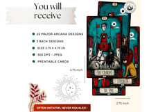 Crooked Teal Tarot Cards Dark Gothic Major Arcana Pack Product Image 2