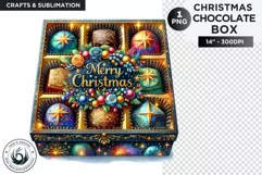 Festive Christmas Chocolate Box png clipart V2 Product Image 1