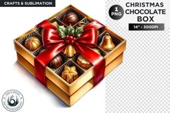 Festive Christmas Chocolate Box png clipart for sublimation Product Image 1