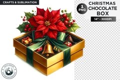 Festive Christmas Chocolate Box png clipart for sublimation Product Image 1