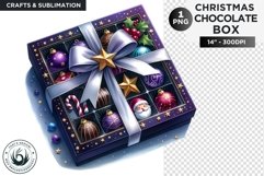 Festive Christmas Chocolate Box png clipart for sublimation Product Image 1