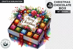 Festive Christmas Chocolate Box png clipart V2 Product Image 1