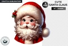 Cute Santa claus Christmas PNG for sublimation Product Image 1