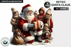 Santa claus with kids PNG Clipart for sublimation Product Image 1