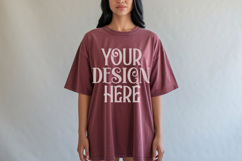 Comfort Colors 1717 Pepper T-shirt Mockups, Real Model Product Image 1