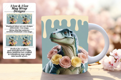Artistic 15oz Mug Wrap Png Design , Cute Dino Product Image 1