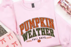 Pumpkin Weather Fall Days PNG, Retro Autumn Typography Product Image 3