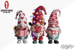 Valentine Gnome Sublimation Clipart - High Quality Design Product Image 2