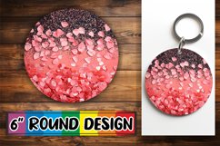 Shimmering Petal Sparkle Sublimation Circle: Keychain, Coast Product Image 1