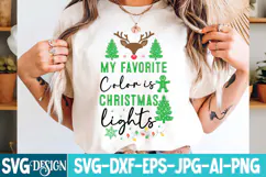 My Favorite Color is Christmas Lights SVG Cut File,Christmas Product Image 4