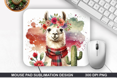 Llama Mouse Pad Sublimation, Animals Mouse Pad PNG Design Product Image 1