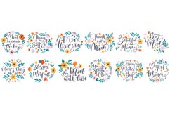 Happy mother&#039;s day quotes, greeting lettering phrases. Mothe Product Image 1