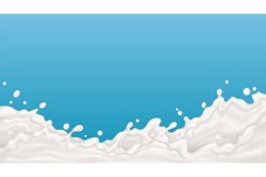 Realistic milk splash, dairy splatter background. Creamy yog Product Image 1