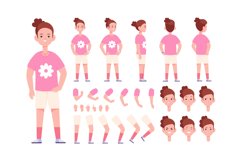 Girl custom animation. Animated kid character poses, heads a Product Image 1