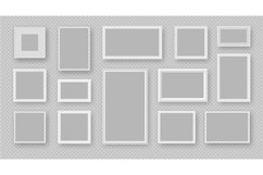 Realistic white square and rectangle empty photo frames. Wal Product Image 1