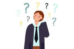 Man doubt. Office male choose decision, making plan. Busines Product Image 1