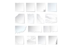 Notes paper. Realistic geometrical notepad papers with stick Product Image 1