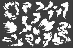 Cartoon smoke. Comic explosion, dust blow, puff and gas moti Product Image 1