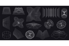 Cyber neo futuristic grids, 3d mesh objects and shapes. Wire Product Image 1