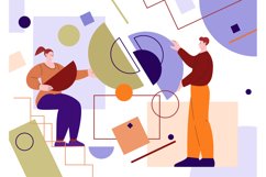 Geometric shapes business metaphor. Colleagues collaborative Product Image 1