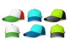 Baseball caps. Realistic uniform snapback. Corporate clothin Product Image 1