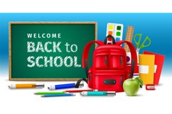 Back to school poster. Learning realistic elements and acces Product Image 1