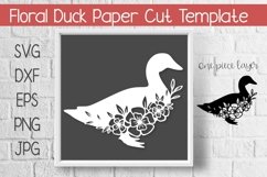 Floral Duck Paper Cut Template Product Image 1