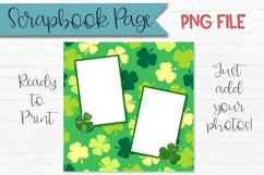 St Patricks Day Scrapbook Page Shamrocks & Clovers Product Image 1