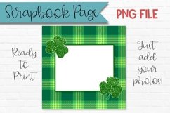 St Patricks Day Scrapbook Page Plaid Shamrocks Product Image 1