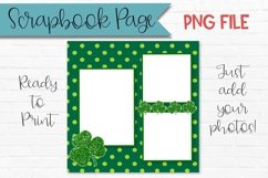 St Patricks Day Scrapbook Page Polka Dot Shamrocks Product Image 1