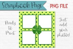 St Patricks Day Scrapbook Page Polka Dot 4 Leaf Clover Product Image 1