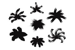 Ink abstract palm foliage. Grunge brushes black bushes, isol Product Image 1