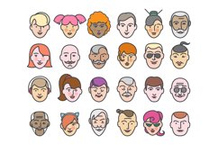 Colorful linear profile avatars Product Image 1