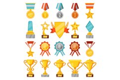 Victory cup. Golden graphic award for win. Vector symbol cha Product Image 1