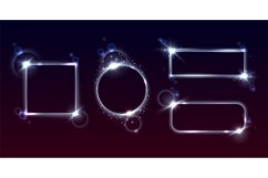 Blank frames with light effects. Isolated futuristic glowing Product Image 1
