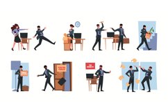 Sad dismisses managers. Angry office bosses unemployment dep Product Image 1