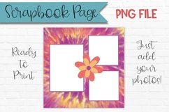Tie Dye Scrapbook Page template