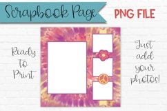 Tie Dye Scrapbook Page | 4 Frame Digital Scrapbook Template Product Image 1