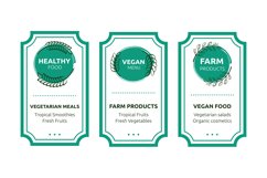 Eco organic sticker. Bio vintage card with stamp. Healthy fo Product Image 1