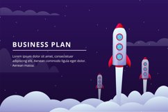 Business background with spaceship. Horizontal modern concep Product Image 1