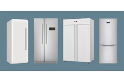Realistic refrigerators. Kitchen household equipment for mod Product Image 1