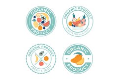 Organic food product logotype collection, fresh and tasty Product Image 1