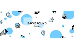 Trendy 3d geometric shapes vector background. Memphis style Product Image 1
