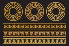 Golden Geometric Meander Patterns and Borders Product Image 2