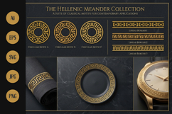 Golden Geometric Meander Patterns and Borders Product Image 3